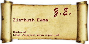 Zierhuth Emma névjegykártya
